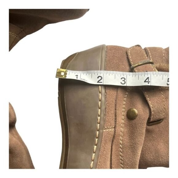 Naturalizer suede tan winter boots  rubber sole mid calf wide Size 10 - Picture 15 of 16